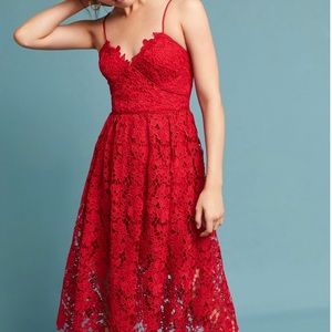 Donna Morgan red lace dress